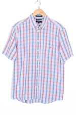 GANT Pinpoint Oxford Shirt Men Size L E-Z Fit Short Sleeve Plaid VR2029