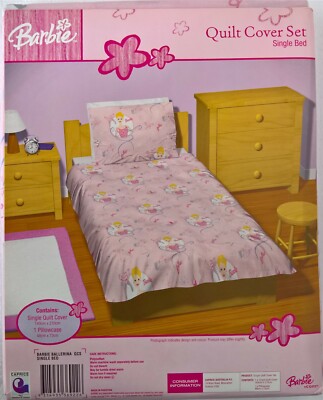 Barbie DOONA SINGLE BED QUILT DUVET COVER SET GIRLS (R)