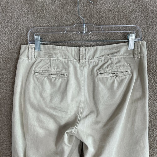 American Eagle Chino Pants Womens Size 0 Tan Khaki Slouchy Boyfit Skinny Ankle - Picture 9 of 9