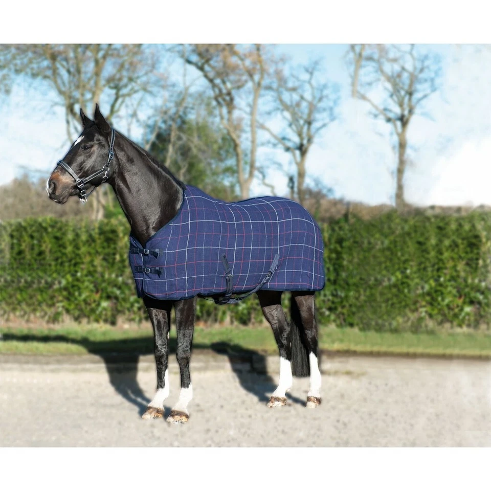 Stalldecke Waffeloptik dunkelblau mit Kreuzgurte Viele Größen HKM 7283 NEU