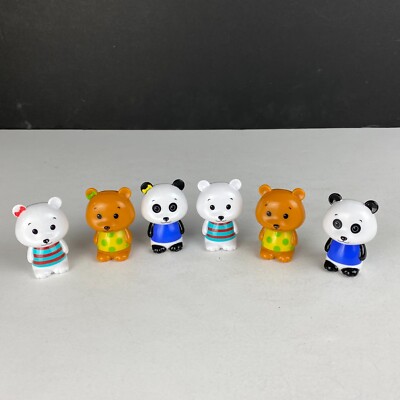 Unbranded Plastic Teddy Bears Kids Pretend Play Toy Figures 6 PC