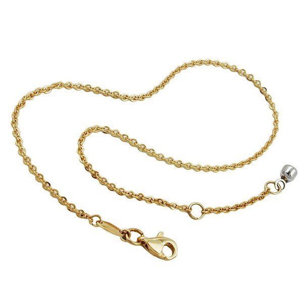 Rundankerkette FußKette FußKettchen Bicolor 375 Gold 25Cm FußSchmuck Damen-image
