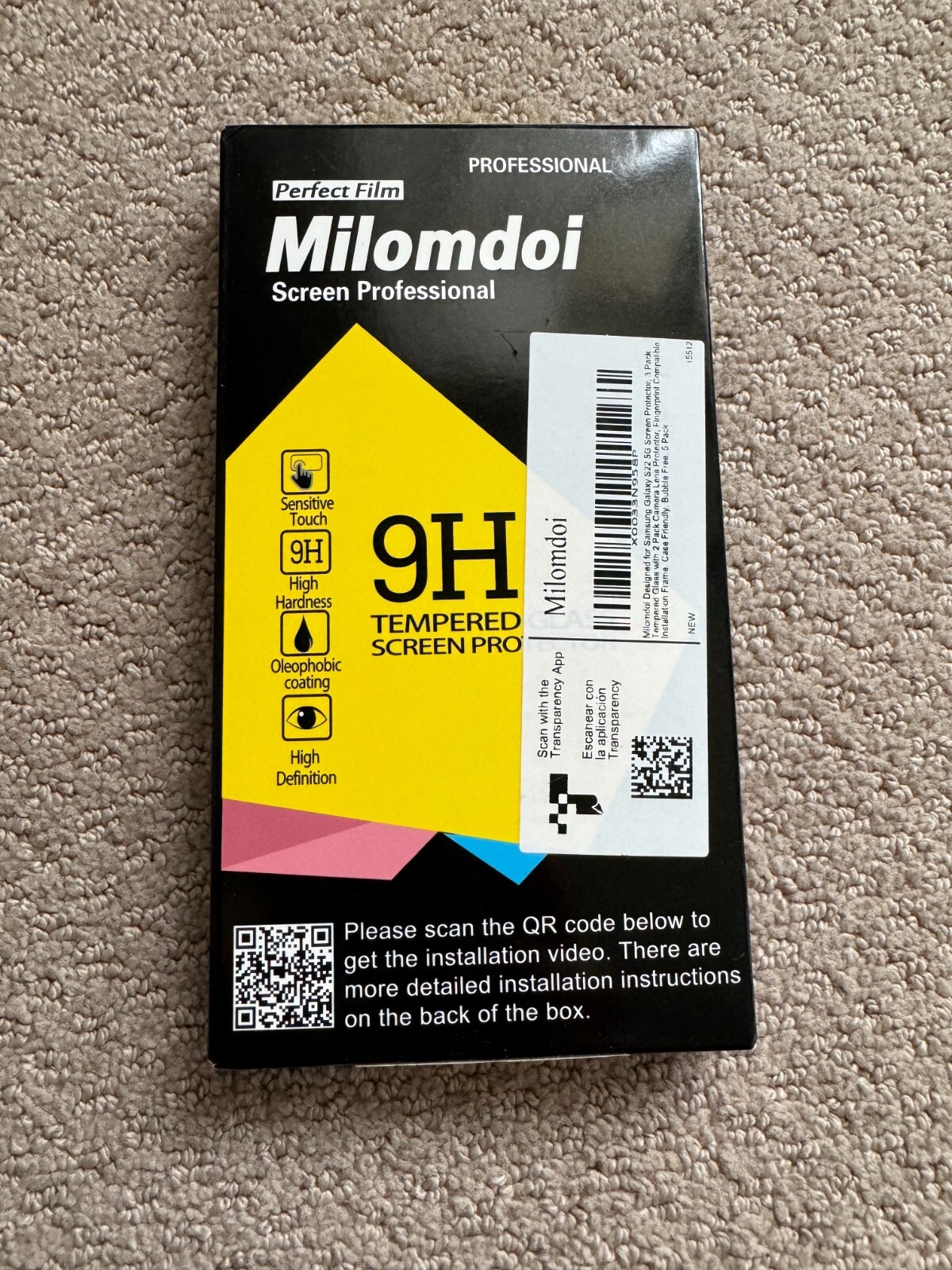 Milomdoi 3+2 Screen Protector for 6.1" Screen Samsung Galaxy S22 5G