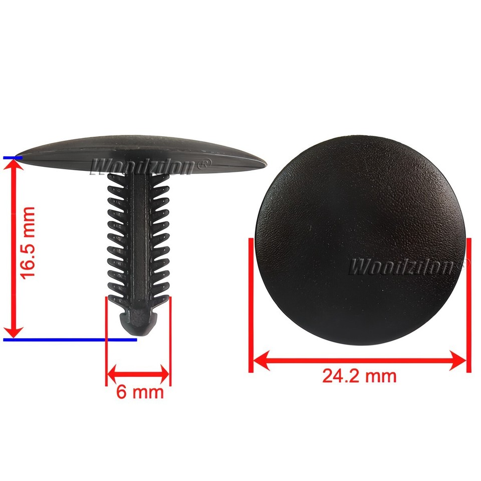 Metal Fender Clips 100-Pack 8mm Hole Plastic Rivet Fasteners - Black Nylon Push Clips For Car Fender &amp; Trim Black Nylon Car Clip Fasteners