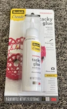 Scotch  Permanent Tacky Glue 2oz -020-CFT. New In Packaging. No Runs.  Quick Dry