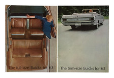 1963 Buick Brochures Lot of 2 Electra Wildcat Skylark Wagons Photo Artwork Vtg