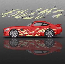 Flame Splash Car Decal Both Sides Jdm Universal Fit Vinyl