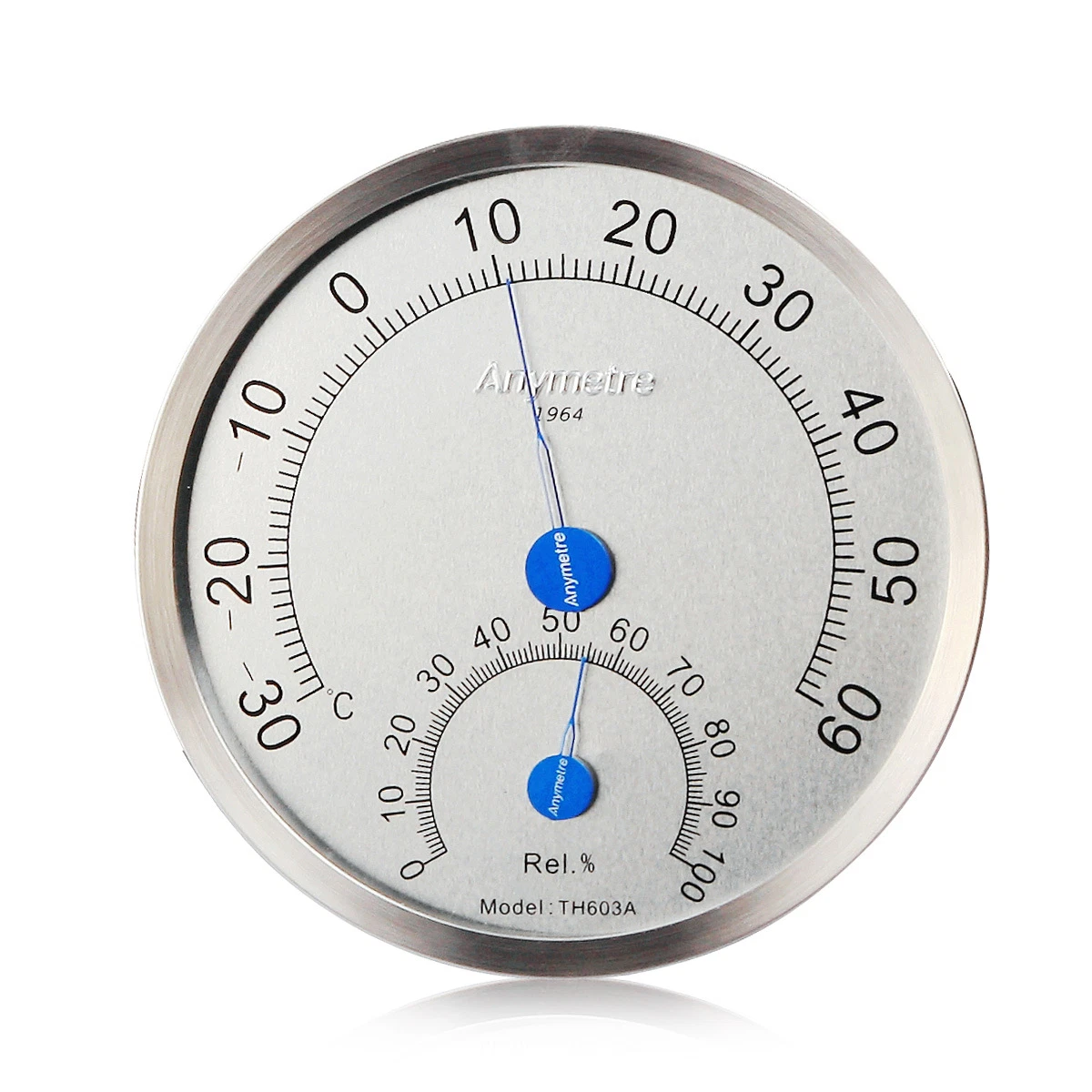 Stainless Steel Case Thermometer Hygrometer Indoor House Outdoor Weather  Meter