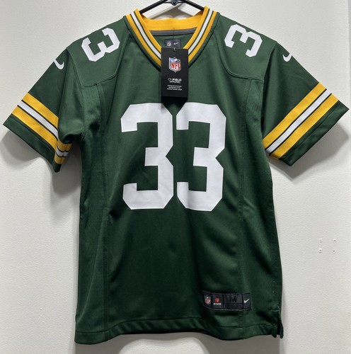 Aaron Jones Green Bay Packers #33 NFL On Field Green Trikot Jugend Größe M 10/12