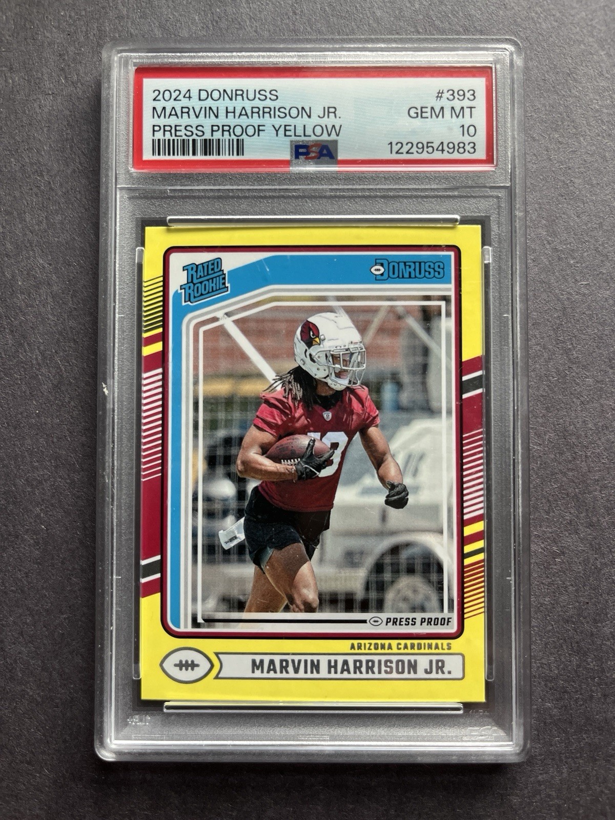 PSA 10 2024 Panini Donruss Rated Rookie Press Proof Yellow Marvin Harrison Jr #… view 1