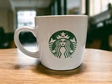 Starbucks White with Green Siren Logo Tea Coffee Mug 7.8 Fl oz 