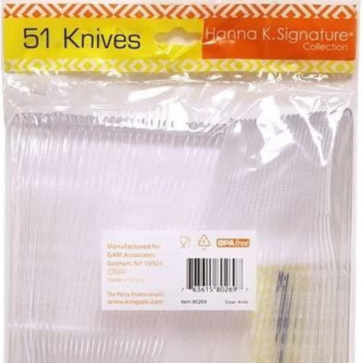 Cuchillo de plástico pesado de perlas desechables a granel para restaurante, delicatessen, estuche para eventos Foto 4 de 4