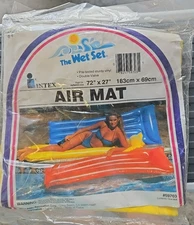 NEW Vintage INTEX Wet Set BIKINI 72" x 27" Pool Float Yellow Air Mat Mattress