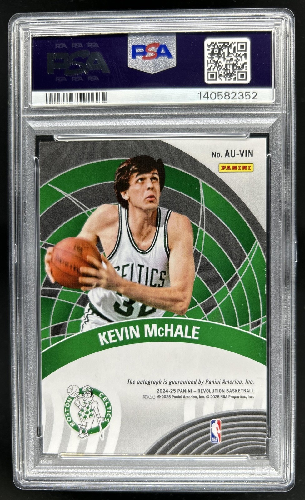 2024-25 Panini Revolution Kevin McHale Auto #AU-VIN Celtics PSA 8 Auto 10 view 2
