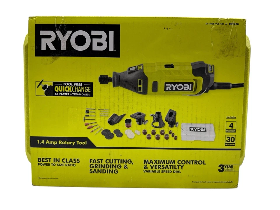 Herramienta giratoria con cable RYOBI 1,4 amperios RRT200 (OB) Foto 2 de 4