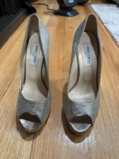 Jimmy Choo Peeptoe Glitter Heel Size 40