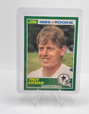 #ad #ad Score 1989 Troy Aikman Rookie Base Set #270 Dallas Cowboys NFL Card $14.39