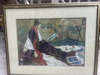 Beautiful Whistler Caprice in Purple & Gold Art Industries IncPrint 26x20  30x37