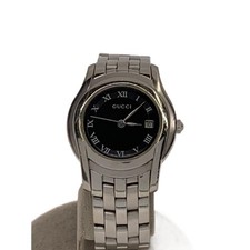 Gucci Quartz watch Stainless steel Black Silver Unisex Used 5500L