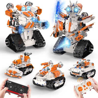 5in1 STEM Robot Building Toys for Kids, Remote  APP Controlled Robot Car Tank...