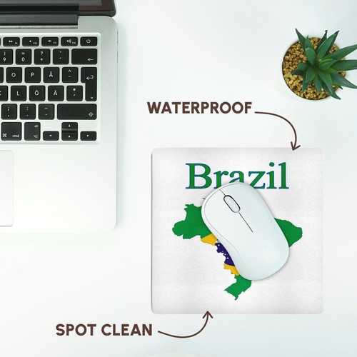 3dRose, Image of Brazil Flag in Outline Of Country With Countrys Name, Mouse Pad - Picture 7 of 14