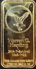 1975 Warren Harding Hamilton Mint President EGP Toned-0.999 Silver 1 Oz Art Bar