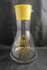VINTAGE PYREX ATOMIC SUN GOLD STARBURST 2 QT. GLASS PITCHER/CARAFE WITH LID EUC
