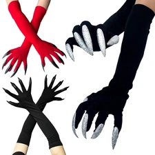 Halloween Gloves Ghost Claws Dress Up Gloves Long Nails Cosplay Funny Paw Gloves