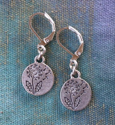 NEW DANDELION SUNDANCE CHARM HANDMADE STERLING SILVER ARTISAN JEWELRY EARRINGS