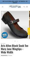 Aris Allen US 6 Wide Snub Nose Mary Jane Wingtip Swing Dance Shoes US 6 Wide EUC
