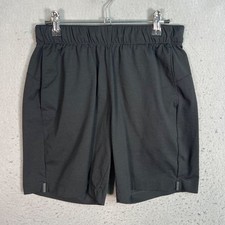 Uniqlo Mens Size Small Black Athletic Shorts Elastic Waist Back Zip Pocket Gym