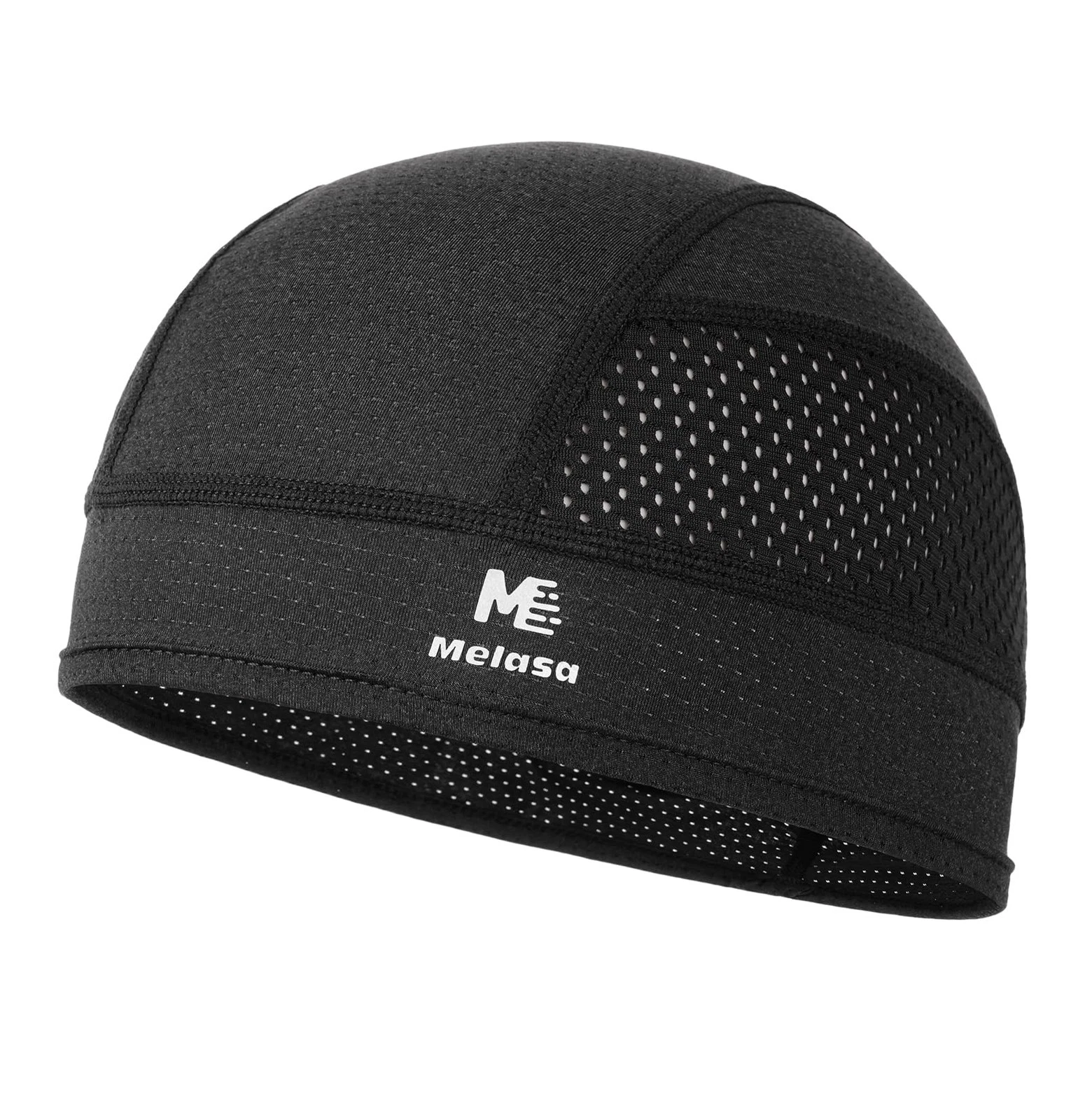 MELASA Black Cooling Skull Cap Helmet Liner Lightweight Mesh Sweat Liner