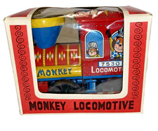Tin Friction Train Takatoku T T Japan Lithograph Monkey Locomotive in Box NEW