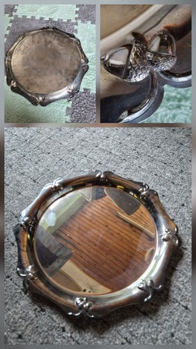 Antiker verzierter 12" Silberteller Salver/Getränktablett oder internationales Silber?