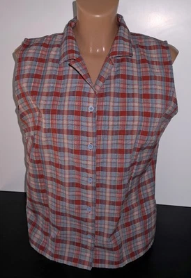neuw ärmellose Bluse Tracht Mills Women 38 M rot/blau kariert Trachtenbluse*BW - Bild 1 von 4