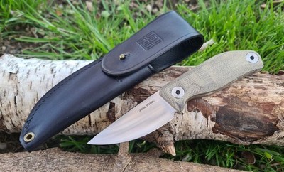 Real Steel CVX-80 Green Messer Fahrtenmesser N690 Stahl Micarta Lederscheide