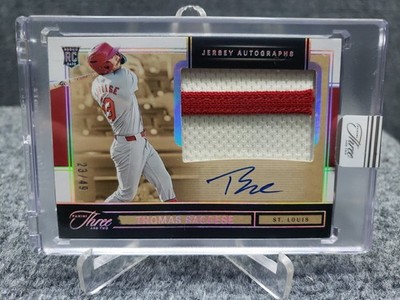 2025 Panini Three and Two Jersey Full Count 23/49 Thomas Saggese Auto 