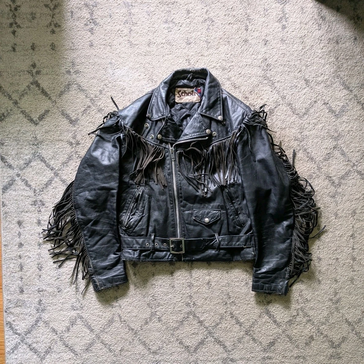 SCHOTT Fringe Motorcycle Jacket Coats, Jackets & Vests for Men for