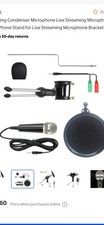 Condenser Microphone Kit with Stand, Pop Filter, Wired 3.5mm for Live Streaming