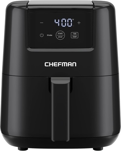 Chefman 2QT Digital Space Saving Compact Air Fryer w/ Nonstick Basket Black NEW
