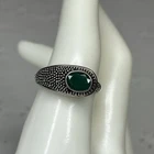 Vintage Sterling Silver Emerald Ring Size 9
