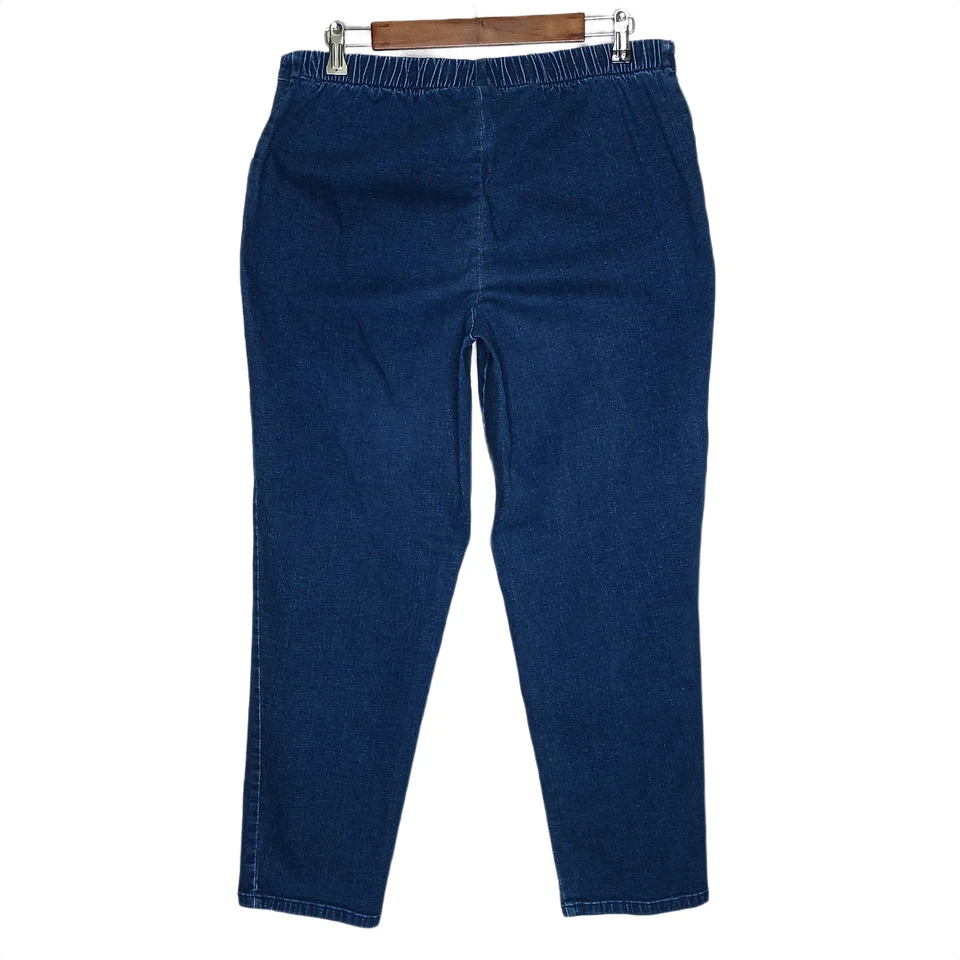 Just My Size Mujer Elástico Cintura Tirar en Cónico Jeans PLUS 1X 16W Elástico Oscuro Foto 3 de 4