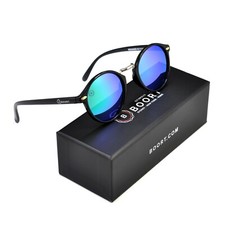 Shiny Black Sunglasses / Green