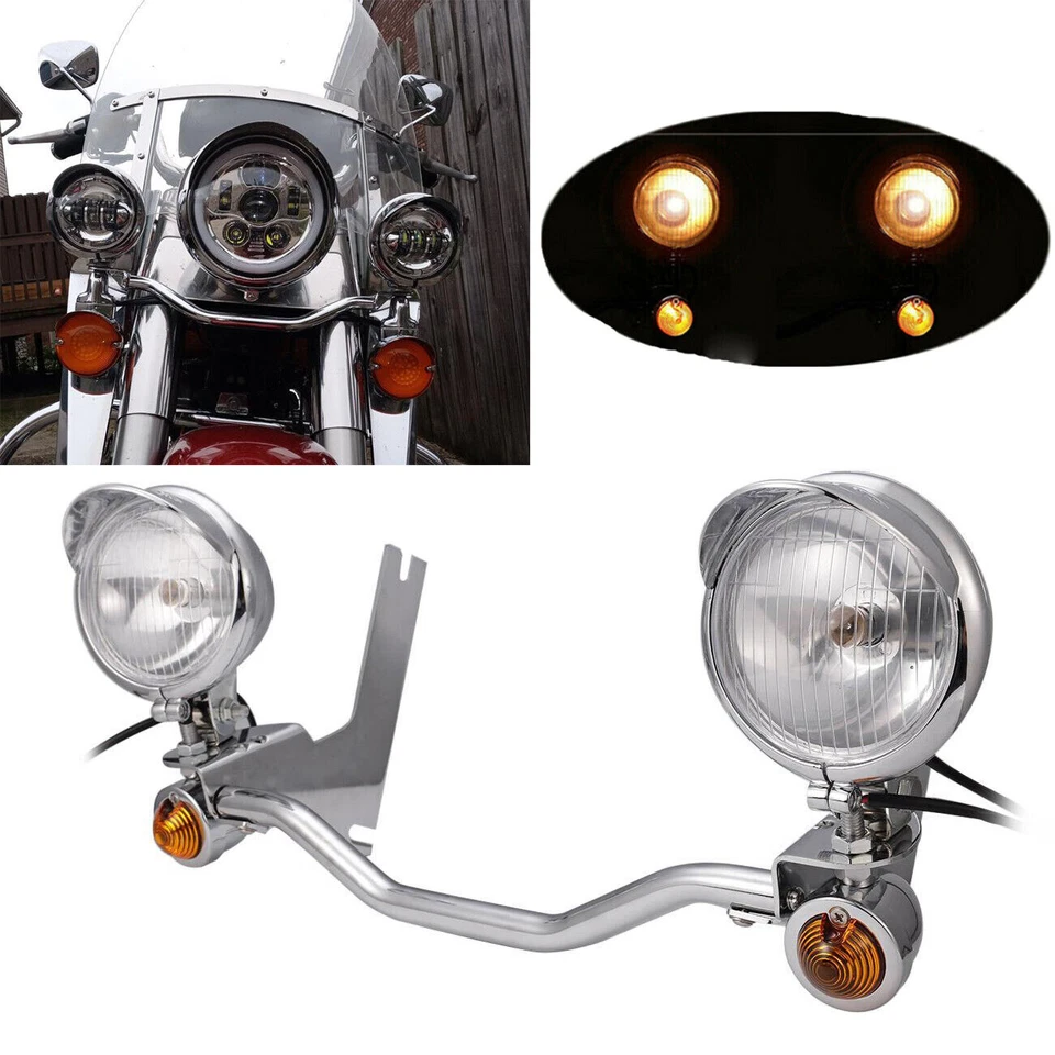 Motorcycle Passing Driving Spot Fog Lamp Turn Signal Light For Harley Touring - Imagem 3 de 4