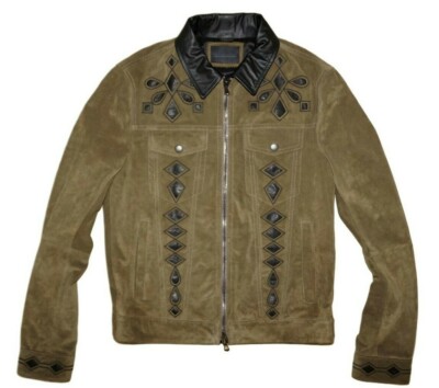 DIESEL SCHWARZ GOLD LYRICH LEDERJACKE GRÖSSE 48 (M) 100 % AUTHENTISCH
