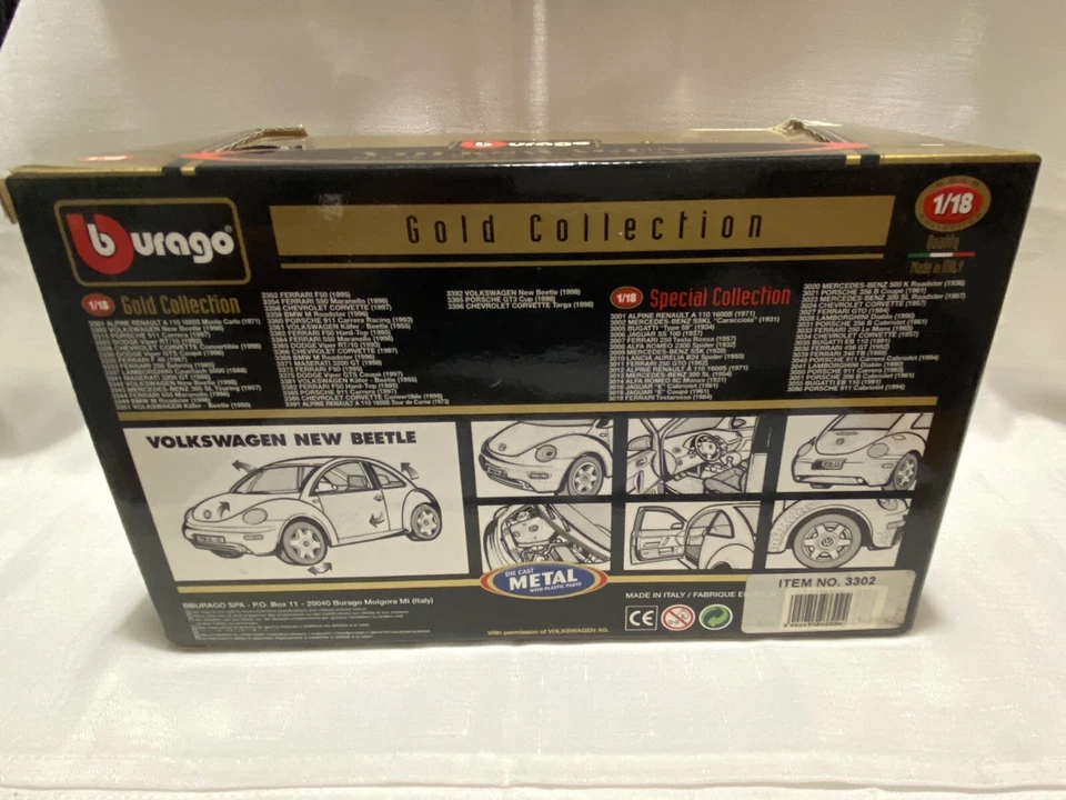 Volkswagen Escarabajo Nuevo 1998 Colección Oro Burago 1:18 Foto 4 de 4