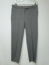 Liz Claiborne AUDRA Straight Leg Grey/White Stripe Pants Size 10 Front Zip