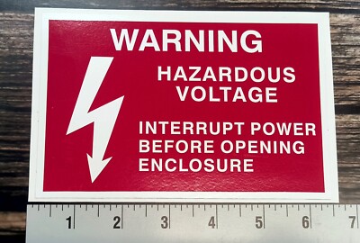 Warning Hazardous High Voltage  sticker decal sign PV Solar System Warning