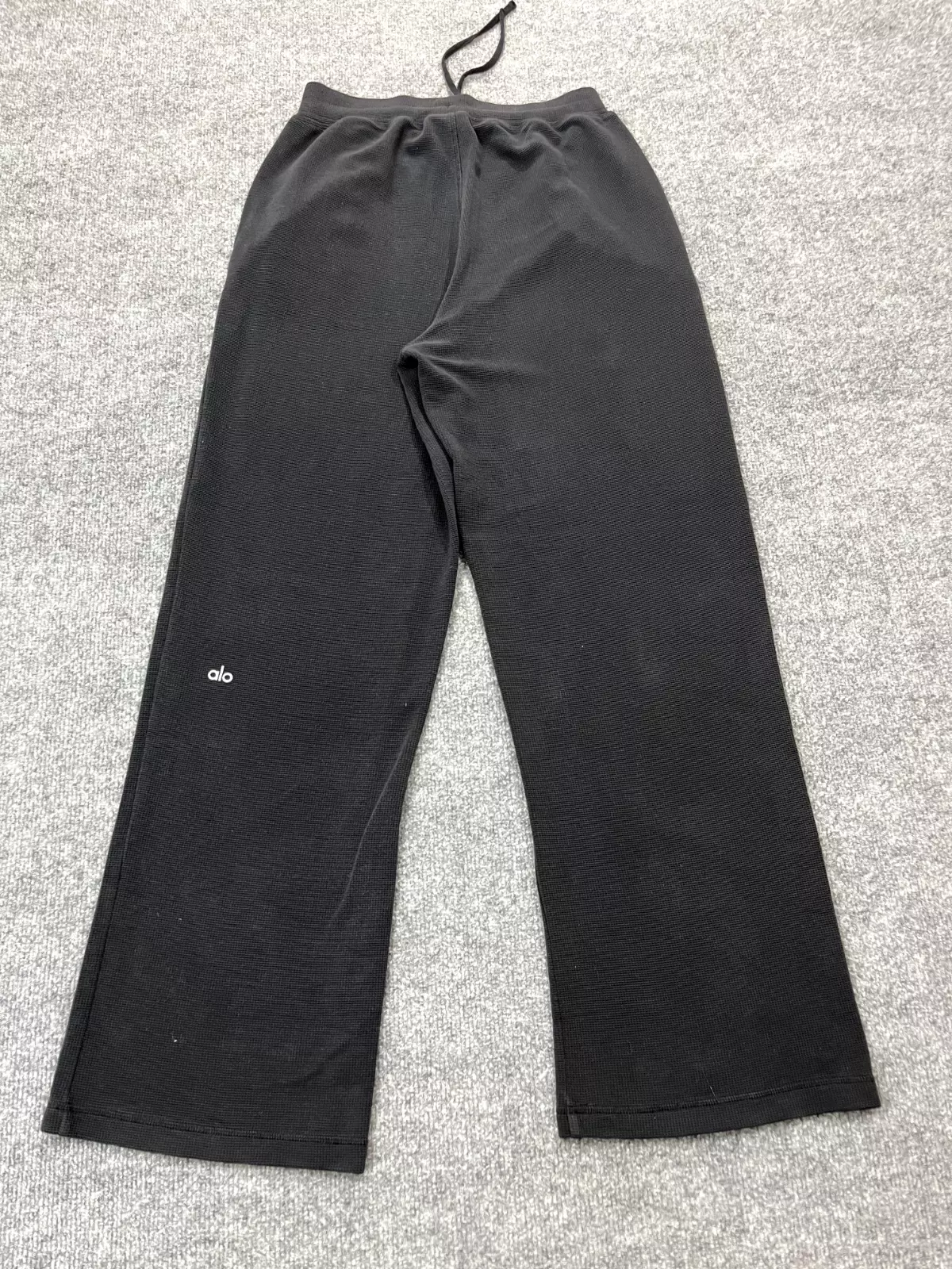alo-yoga micro waffle wide leg baggy high rise lounge athleisure pants