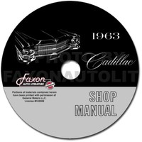 1963 Cadillac Shop Manuell CD 63 Deville Eldorado Fleetwood 60 Spezial 75 Calais